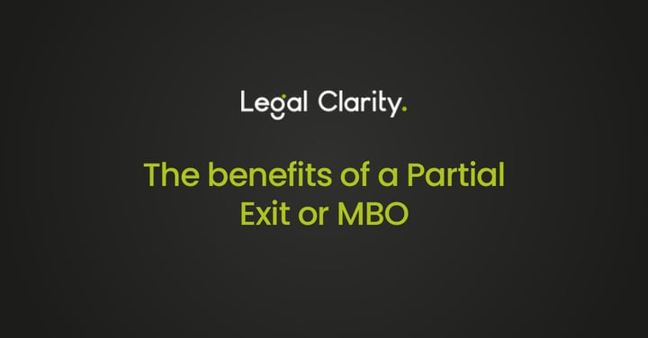 The benefits of a Partial Exit or MBO